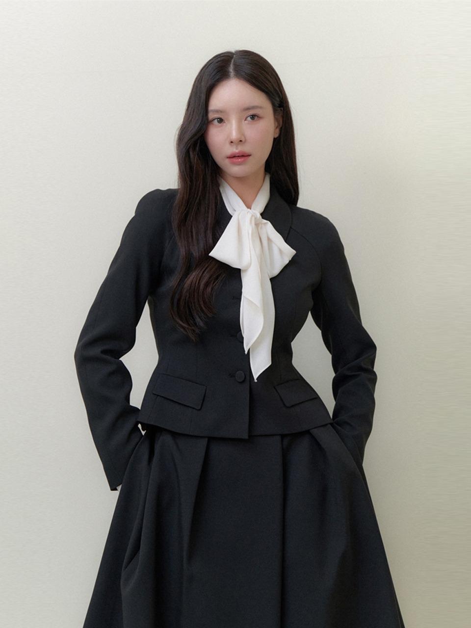 Raglan-sleeve Jacket(벨트 제공)/ Black(3color)