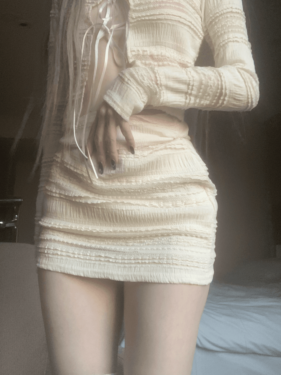 Purun lace skirt (2color)