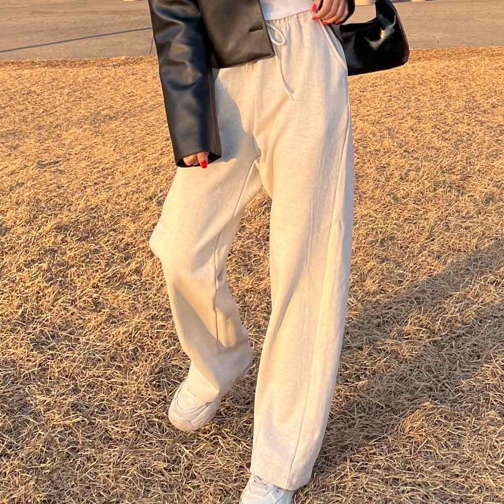 [당일발송] 일자 정핏 툭 떨어지는 핏예쁜 면100 사계절 편안한 츄리닝 트레이닝 팬츠