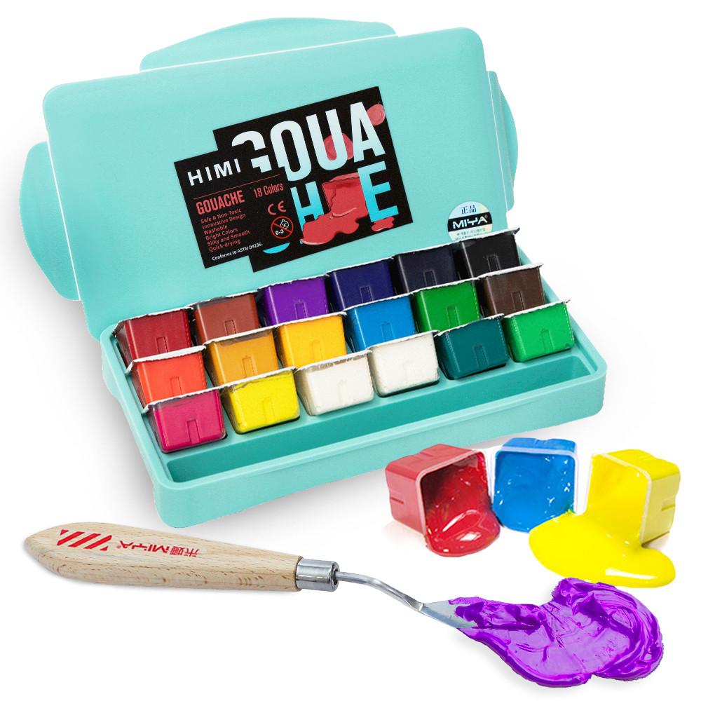 미야 젤리 수채 과슈 물감 스파츌라 세트 18색 30ml