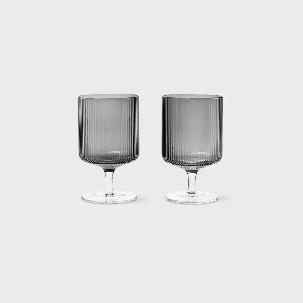 RIPPLE WINE GLASSES 리플 와인잔-SMOKED GREY