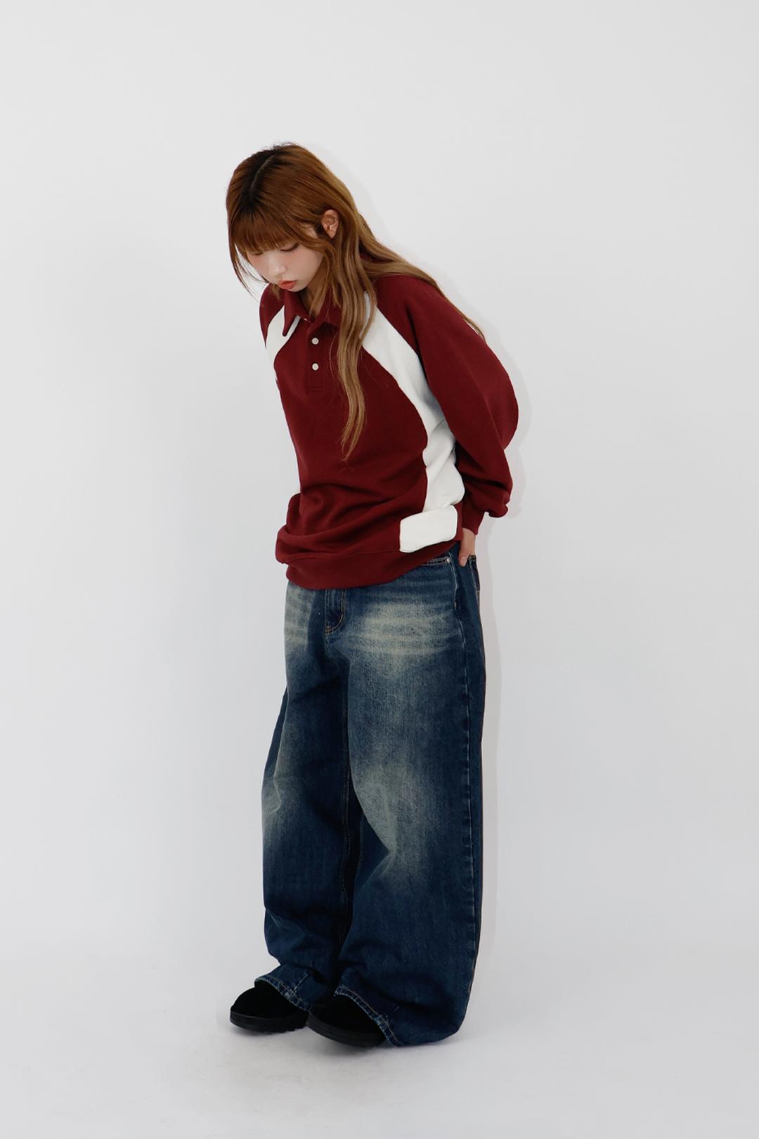 틴 워시드 와이드 데님팬츠