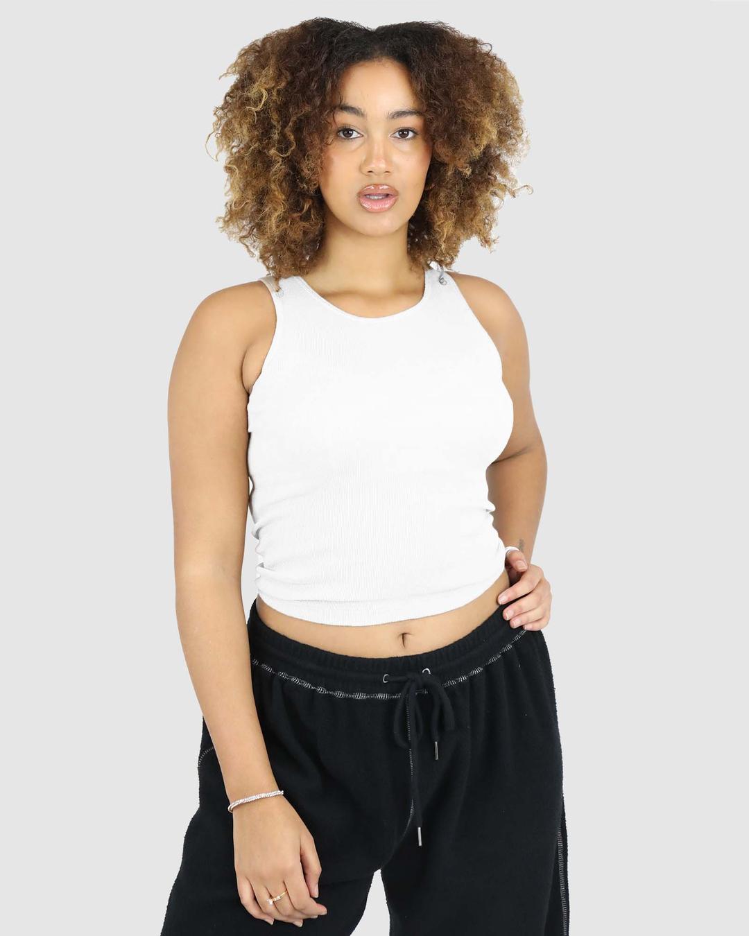 Chesty Longline Tank: WHITE - XS/S