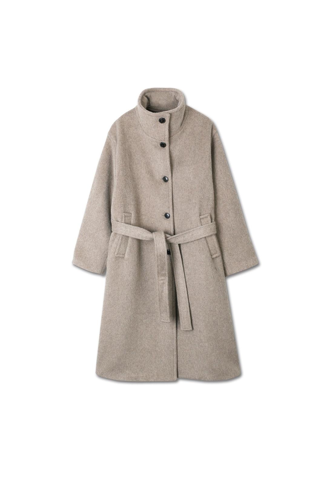 미치코런던 [무료반품] BELTED BALMACAAN WOOL COAT OAT BEIGE