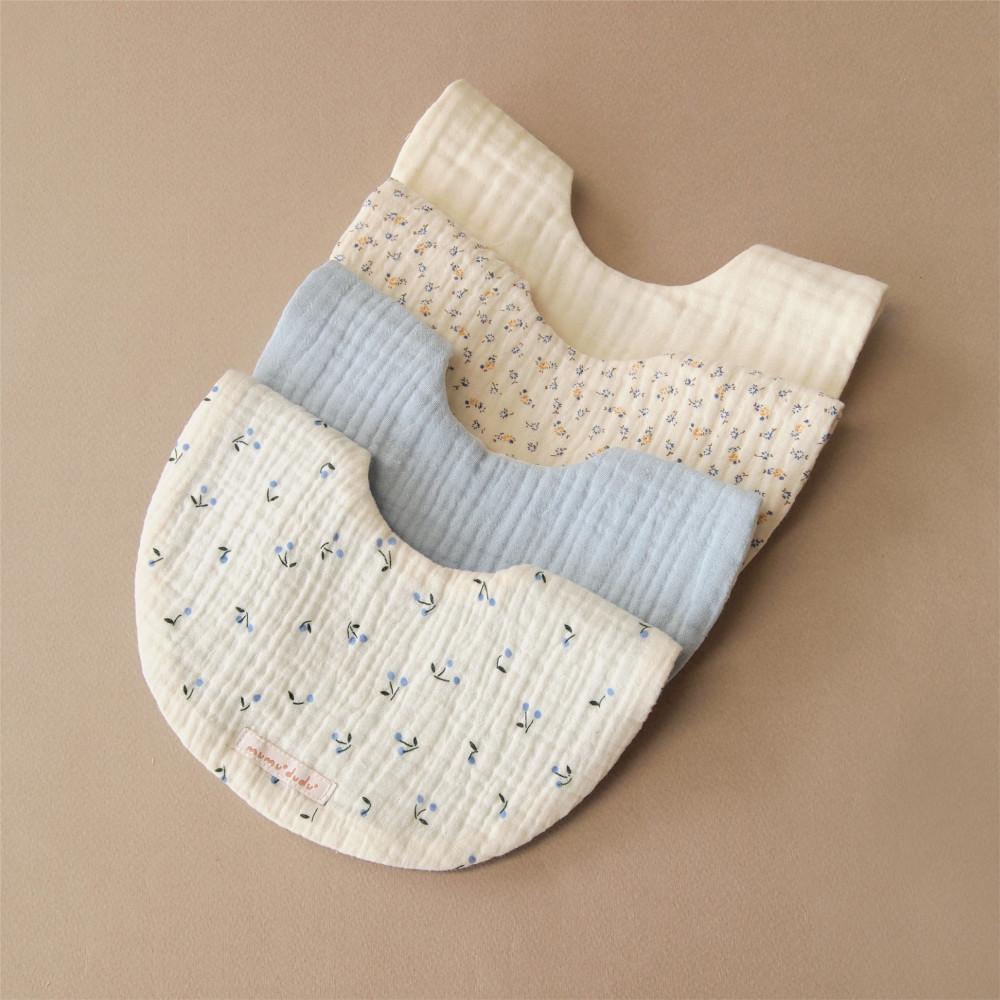 [봄 여름] Baby Blue 거즈 면 아기 침받이 턱받이(신생아 백일 돌아기)