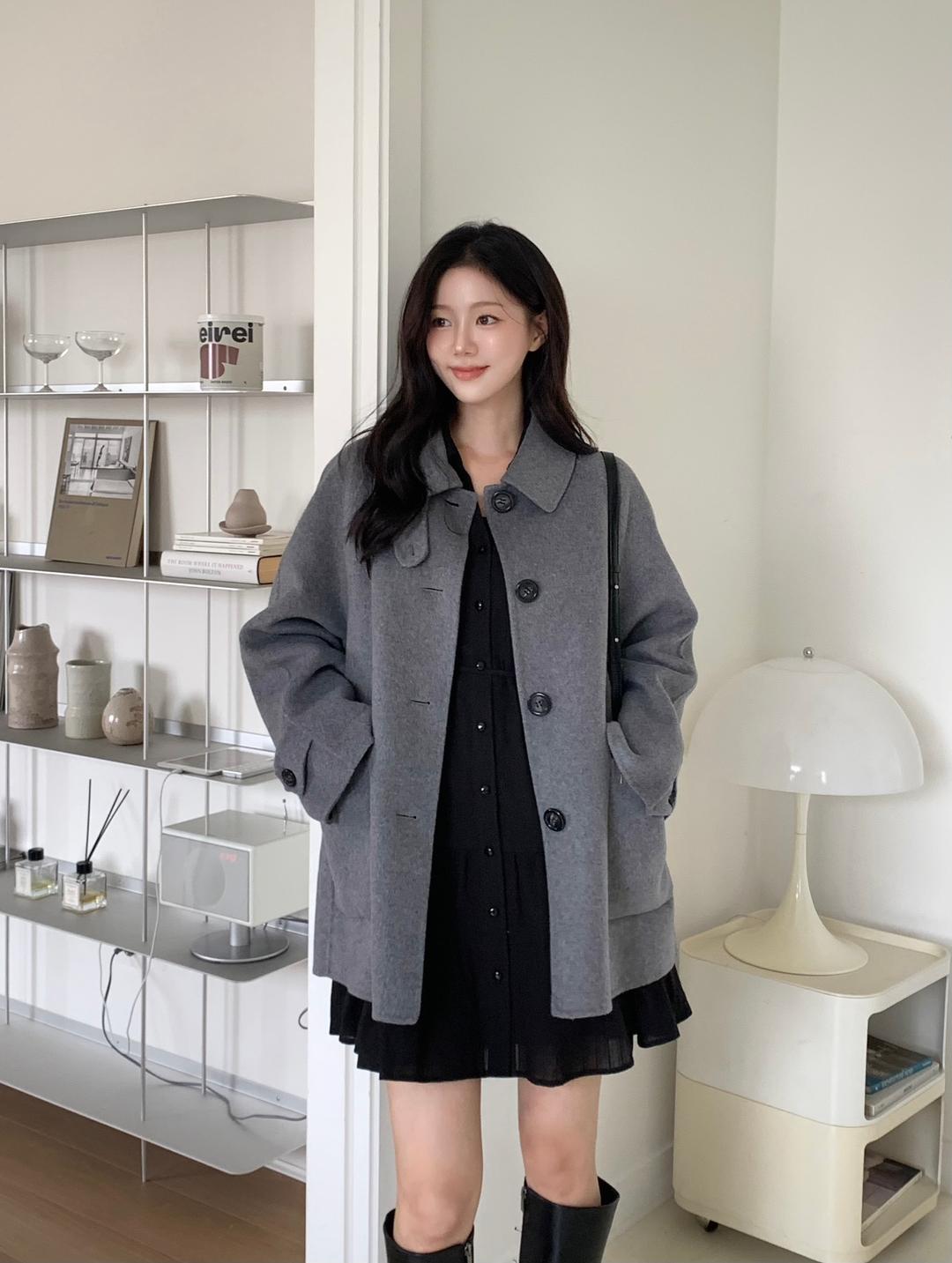 제로스트릿 [6컬러] 핸드메이드 에이라인 울 하프 코트