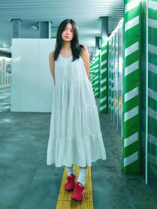 LACE TRIMMING LONG DRESS_OFF WHITE