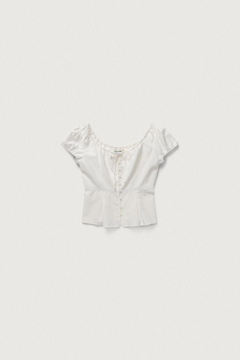 chat de lama - ZVZO - MIA PUFF SLEEVE BLOUSE [OFF WHITE]