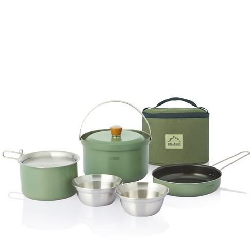 벨락 통3중 컬러 9 코펠 2인 세트, 카키, 1세트 - 캠핑주방 | 쿠팡