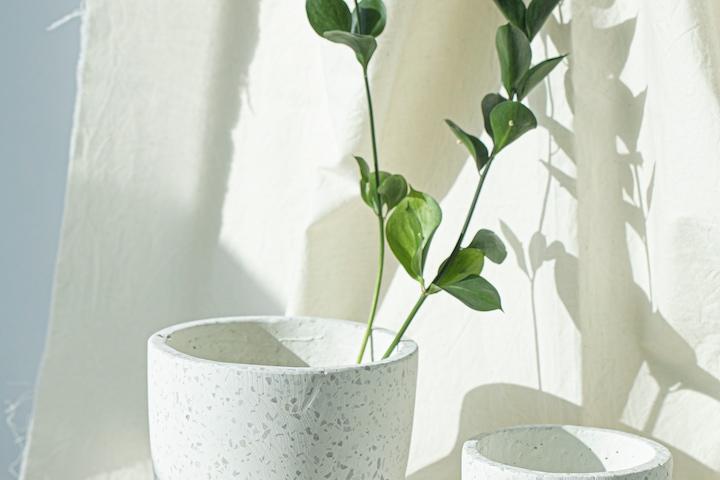 화이트테라조 시멘트화분 5size_분갈이 화분
