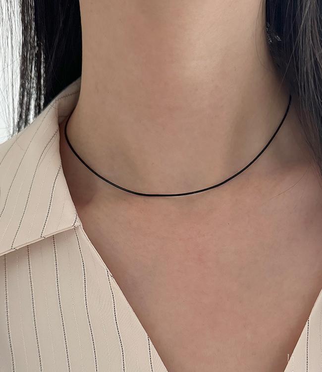 [써지컬] 블랙 스네이크 체인 목걸이_NK253