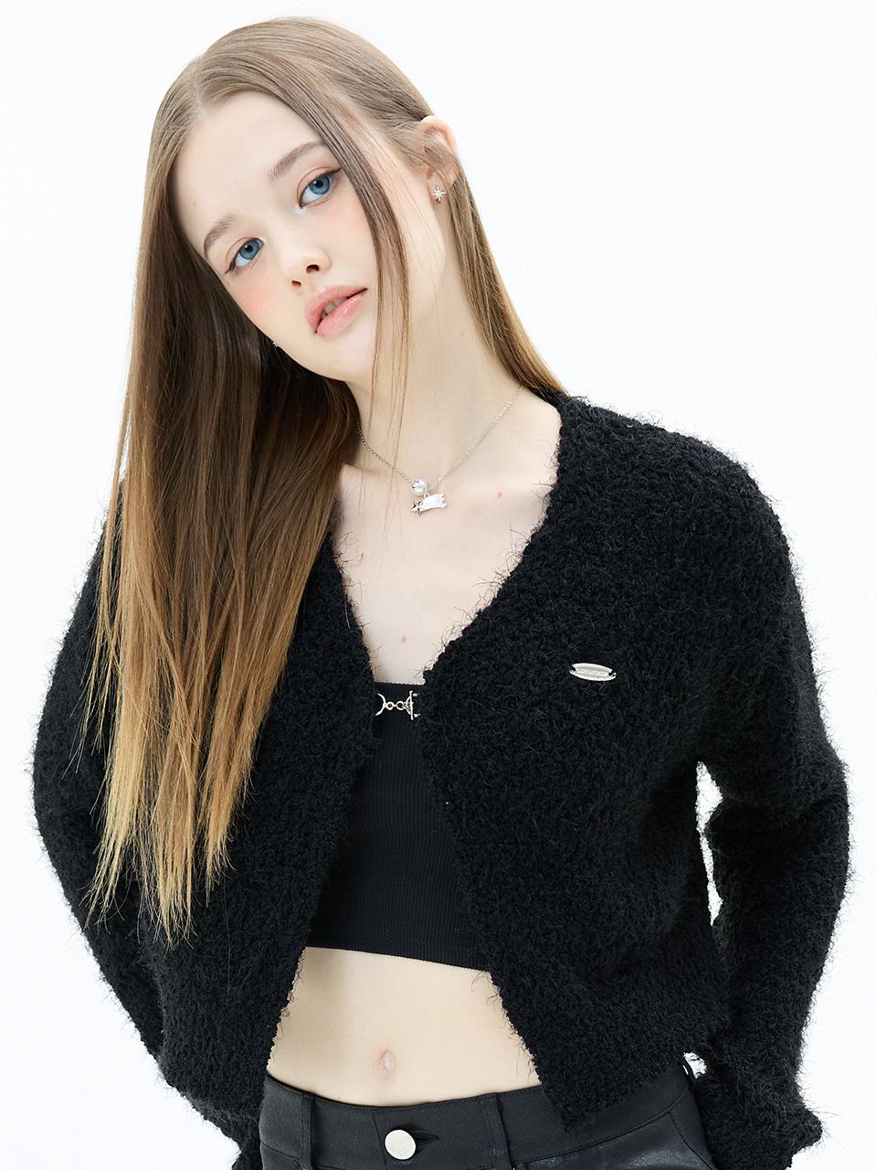 MZ POPCORN CARDIGAN(BLACK)