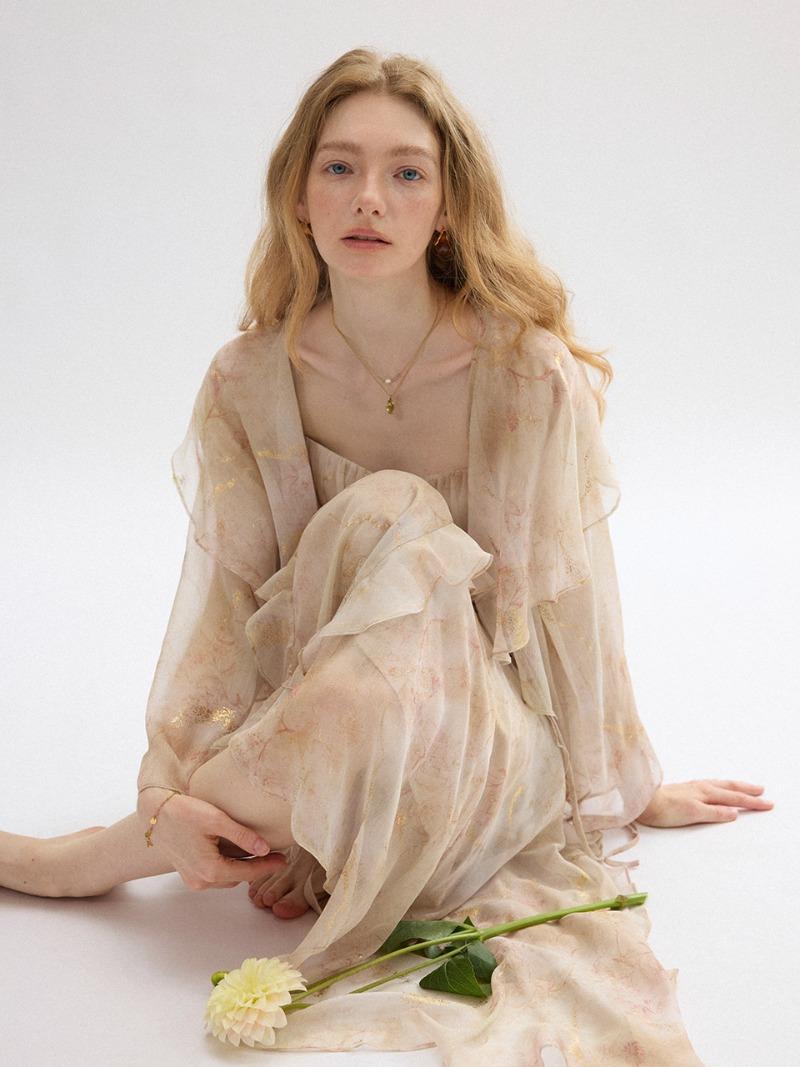 골드펄 포인트 블라우스