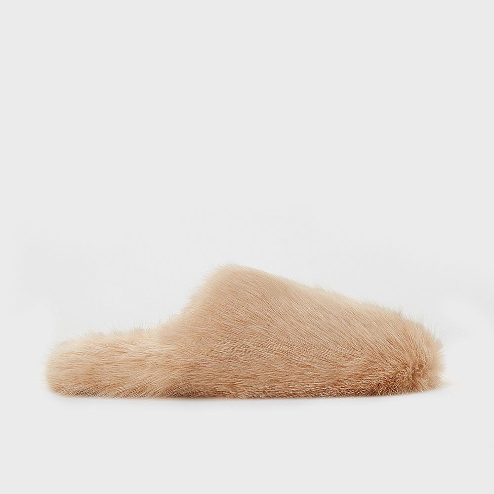 몰리올리 HEEL SLIPPER 에코퍼 폭신한 덧신 스타일 실내화 [베이지]