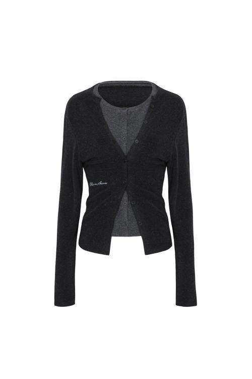 SECRET 2WAY CARDIGAN black