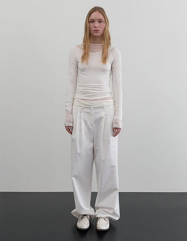 REPOS) COTTON TUCK JOGGER PANTS (WHITE)