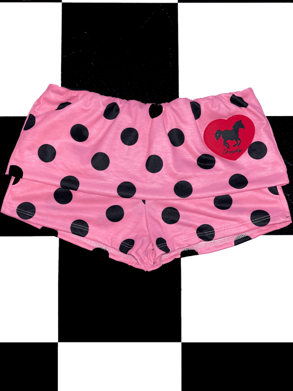 HORSE BOYSHORT IN BARBIE POLKA