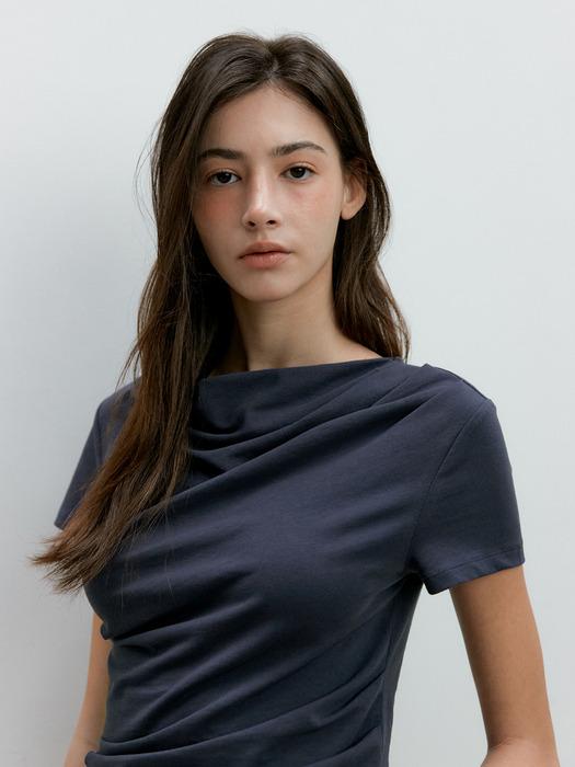 DRAPE HALF SLEEVE T_2COLOR