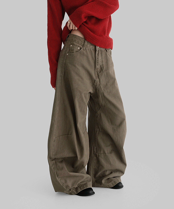 매니크 카엔 다트 벌룬 와이드 코튼 팬츠