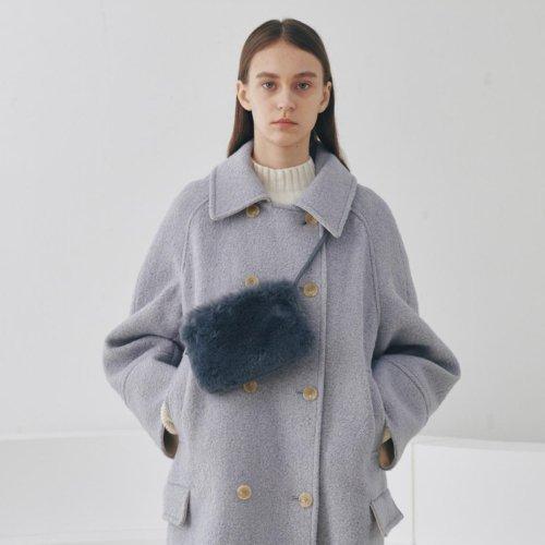 Soft Fur Cross Bag_Dusty Blue