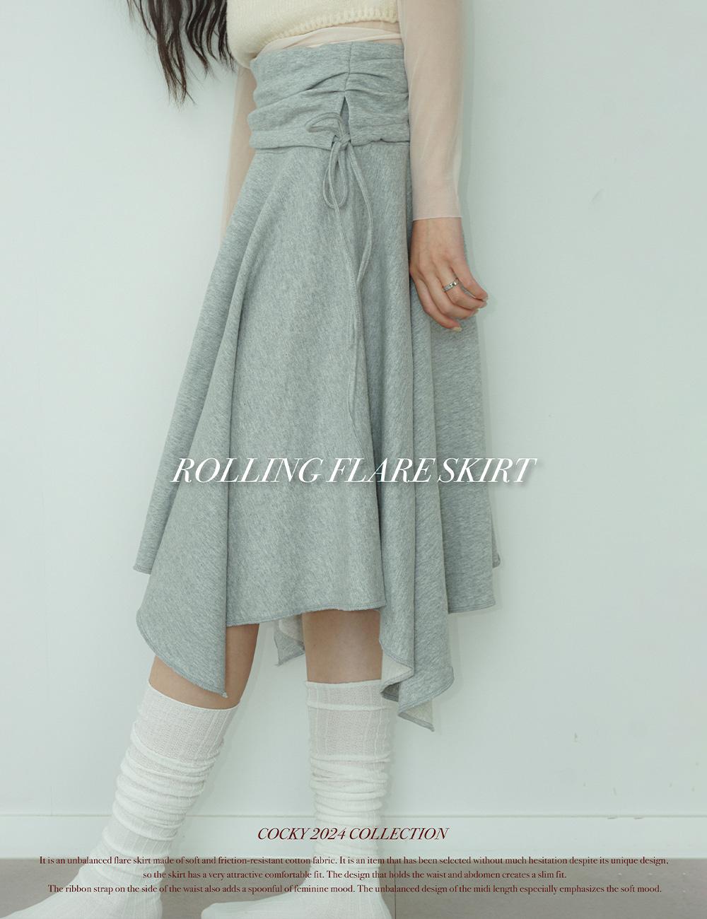 [WOMEN] ROLLING FLARE SKIRT (2color)
