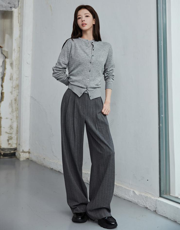 여자 와이드 투턱 슬랙스