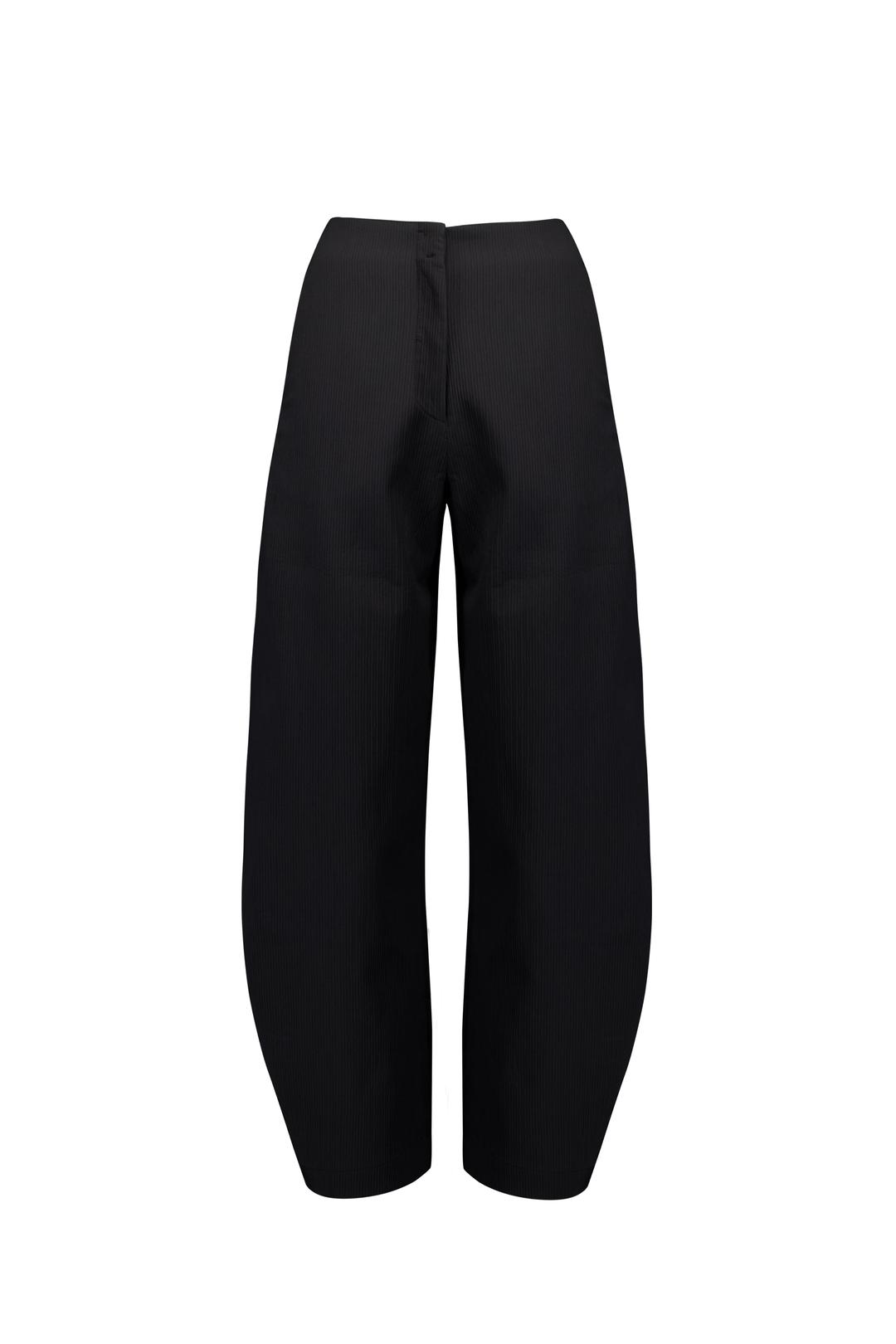 HIGH RISE CURVED PANTS (BLACK)