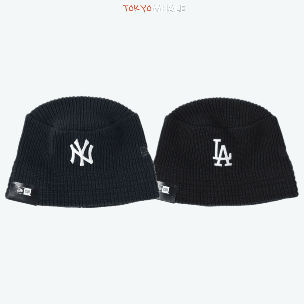 뉴에라 x 빔즈 버킷햇 니트 벙거지 모자 NY LA 별주