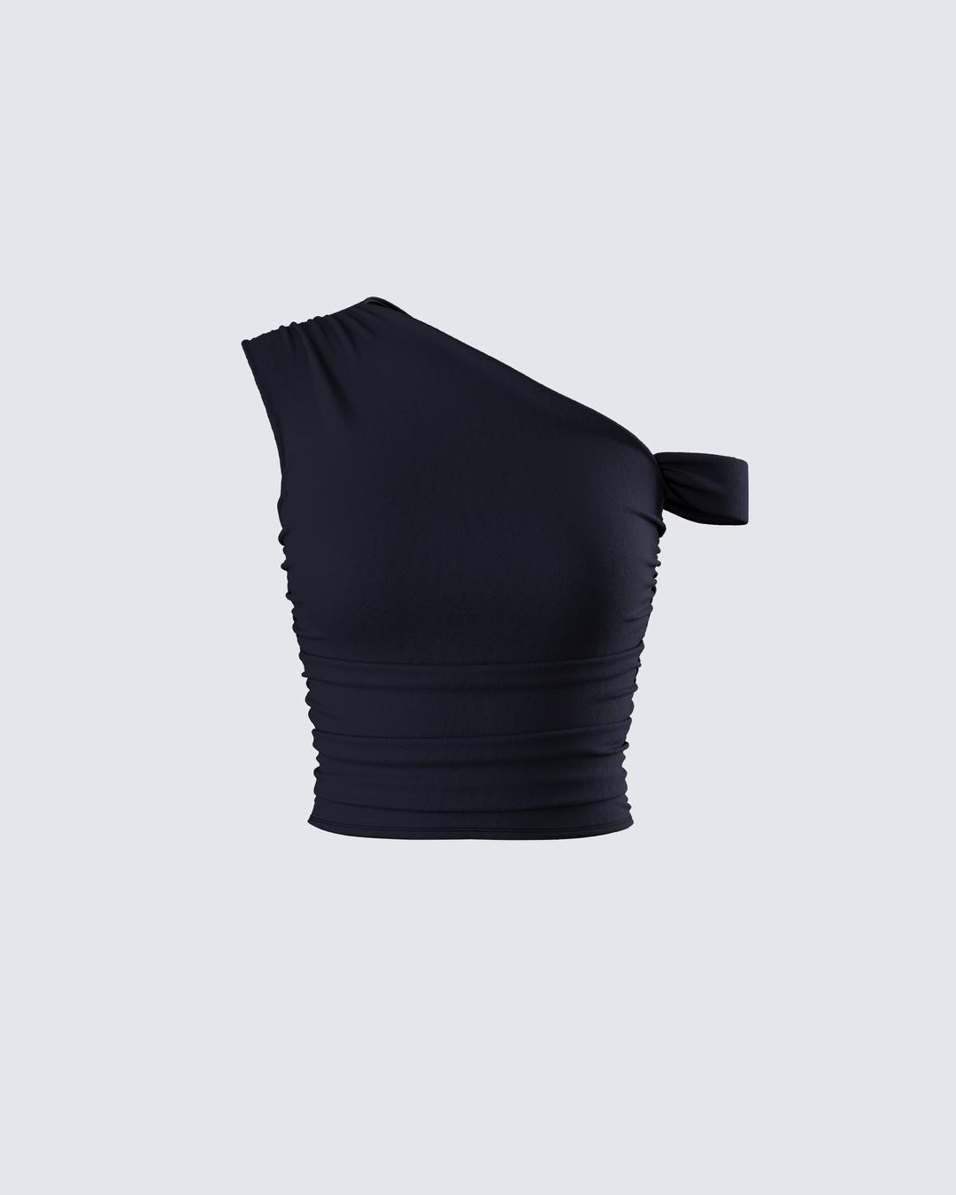 Eirene Black Asymmetrical Top - XS