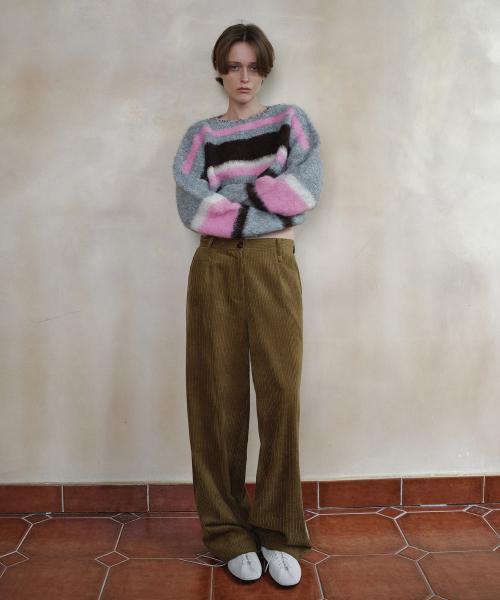 VINTAGE CORDUROY WIDE PANTS_OLIVE GREEN