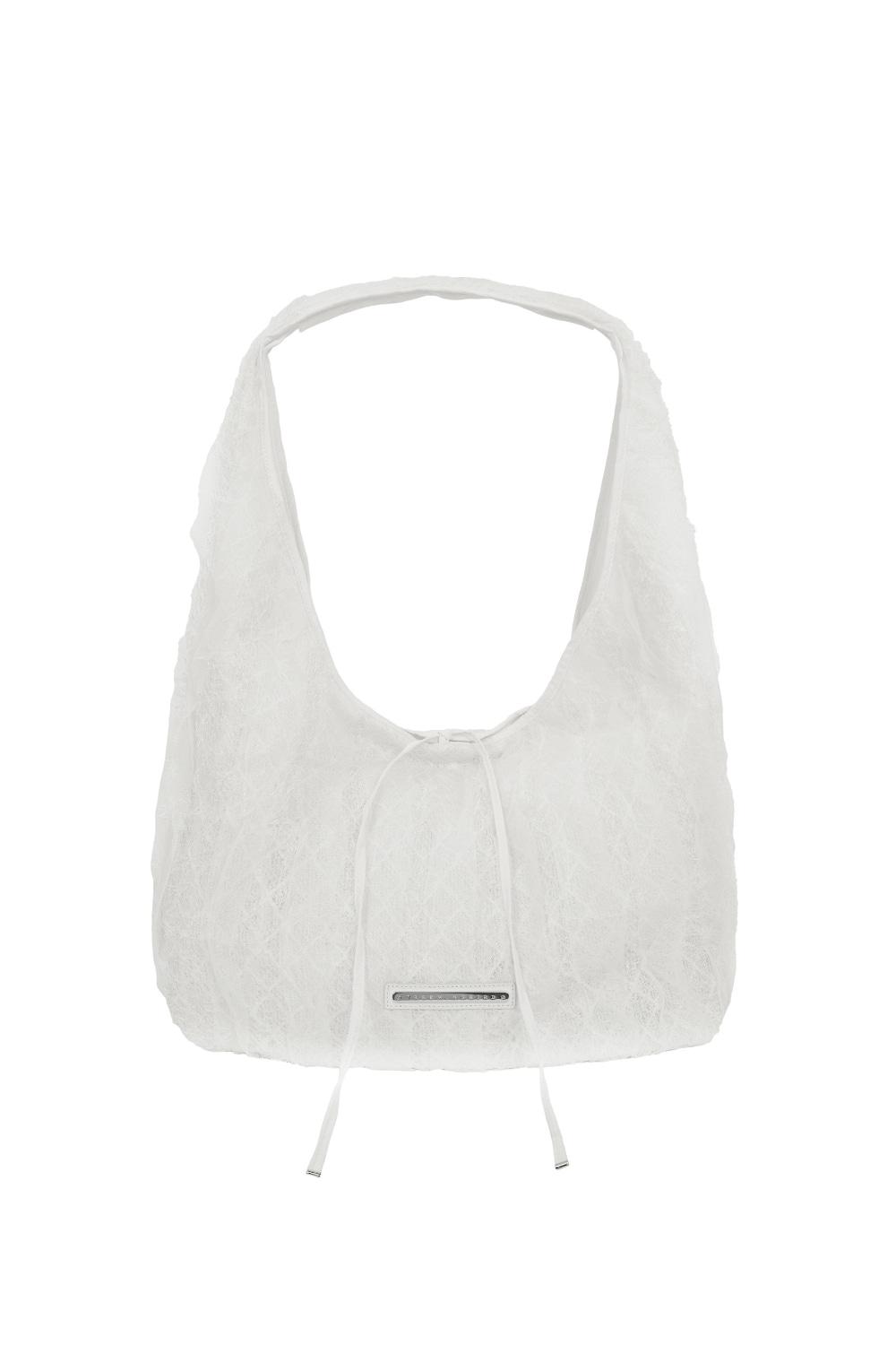 Fray Lace Double Layered Bag [ White ]