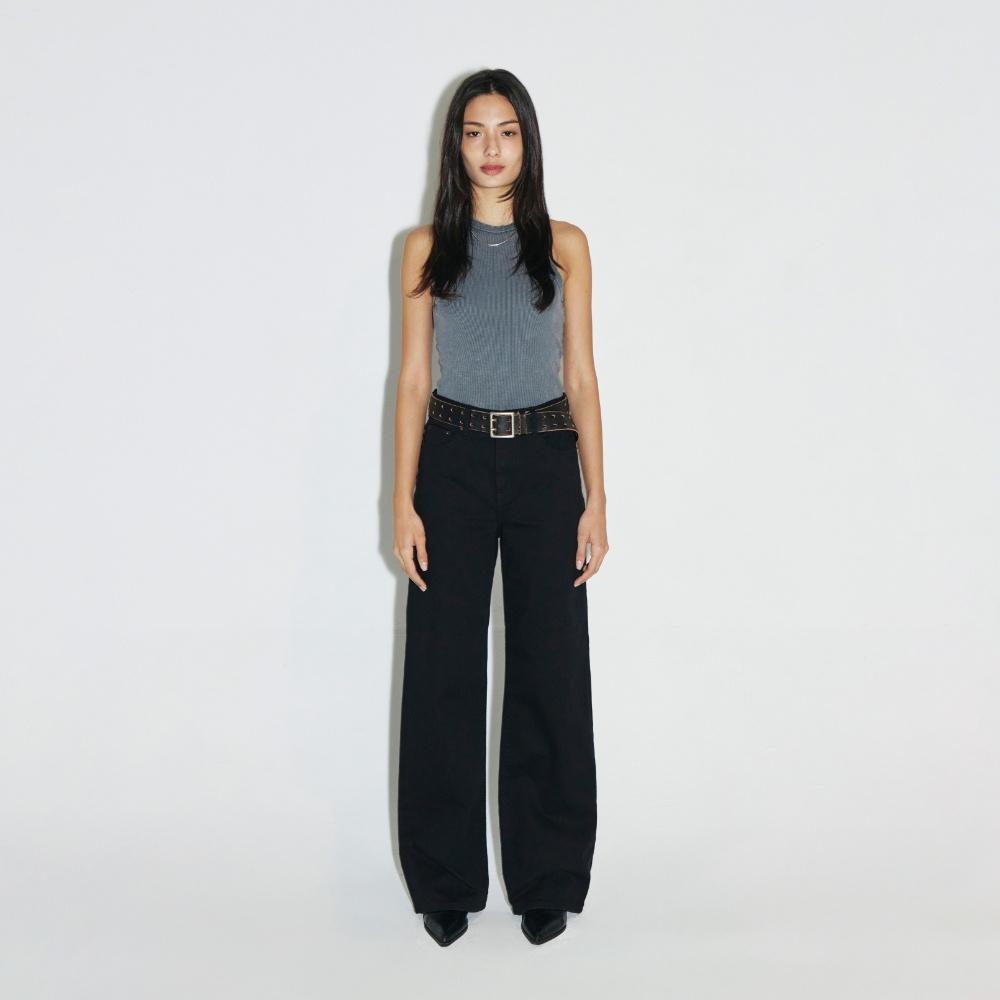 Relaxed Black Wide Jean - YW393
