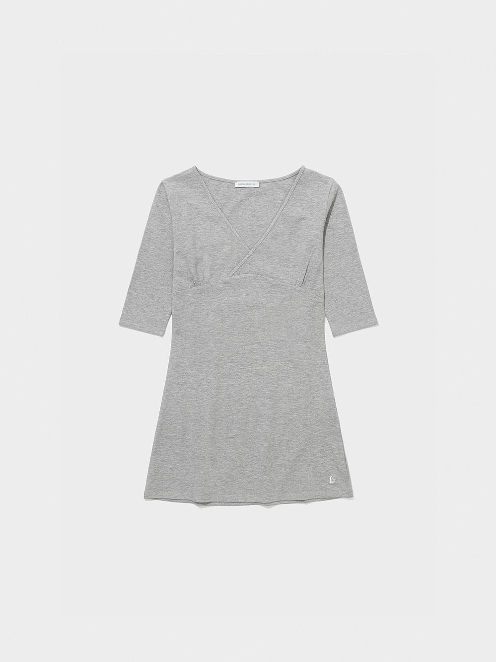 Lc V-Neck Mini Dress_Melange Grey