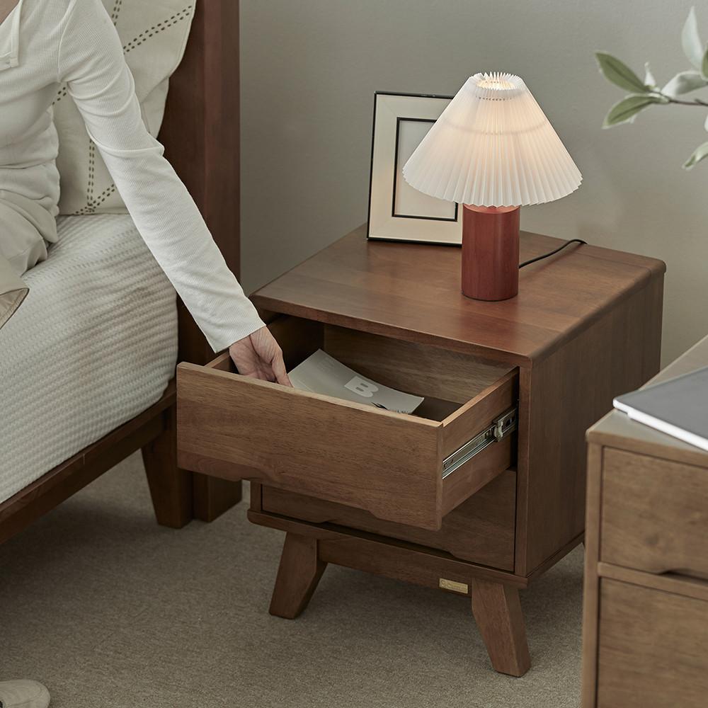 [희망일배송] 고무나무 원목 로렌 2단 침대 협탁