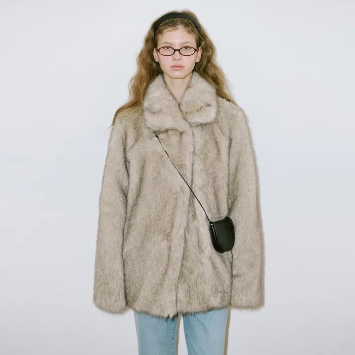 [10차 리오더] Heavy Mix Fur Jacket (Ash Brown)