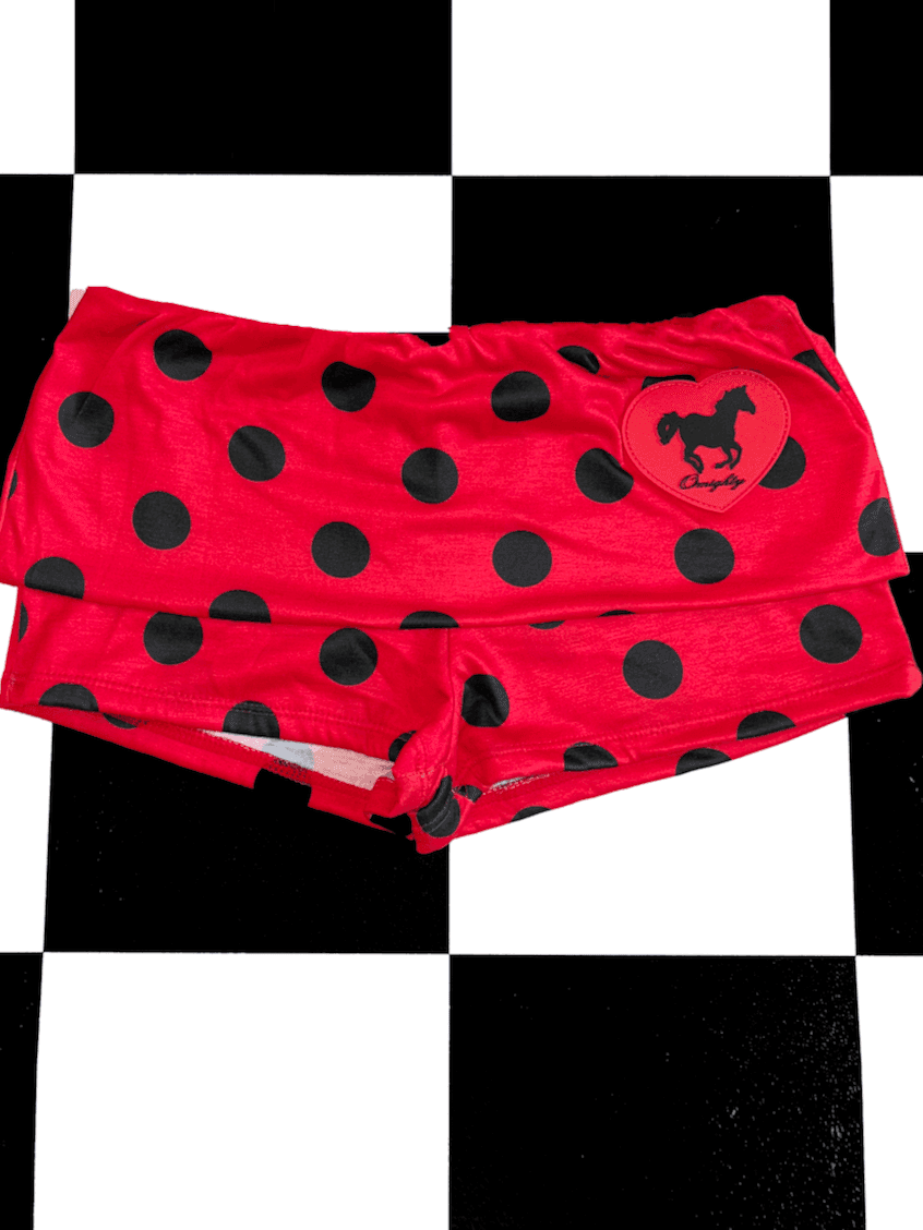 HORSE BOYSHORT IN ROSE POLKA