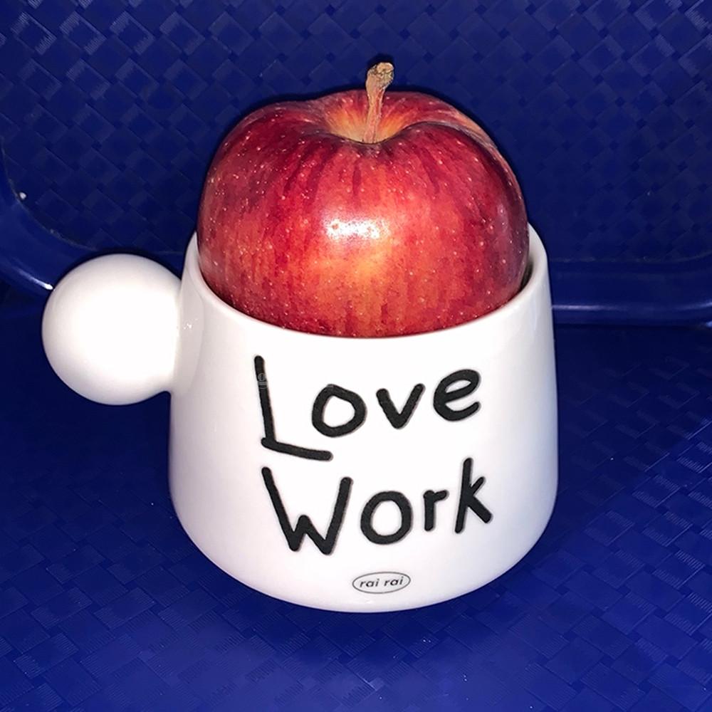 고심 레터링 머그 뭉툭 컵 love work 350ml