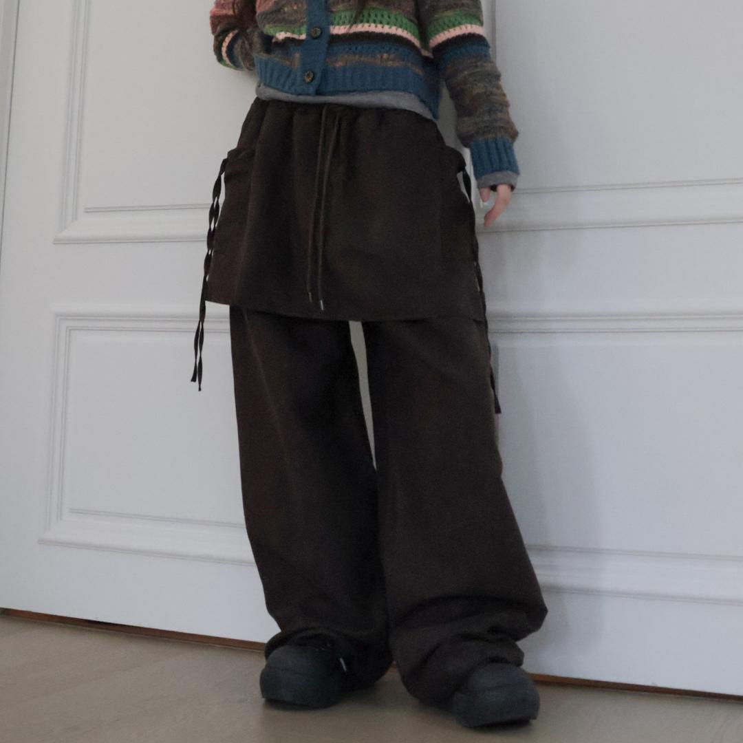 틸데서울 *추천* 코코아 스웨이드 스커트 팬츠 2color