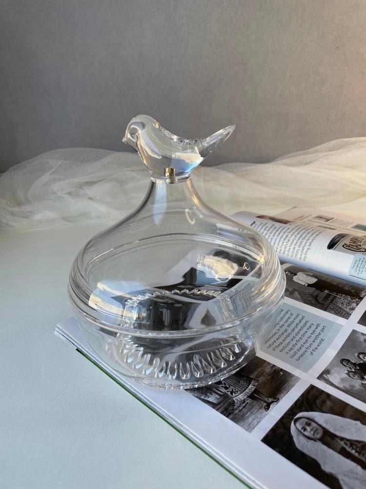 버드 손잡이 뚜껑 다용도 아크릴 케이스 3가지 사이즈 면봉 화장솜 캔디통 양념 조미료 쿠키 보관