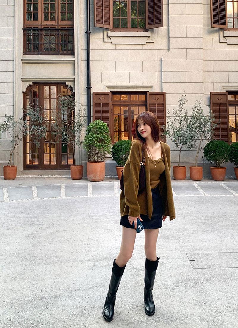 레이스 포인트 가디건 set