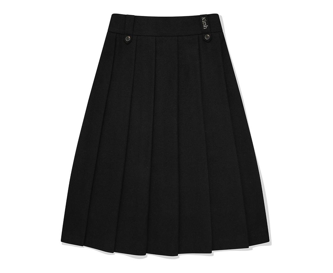 키르시 미디 플리츠 스커트 [블랙]