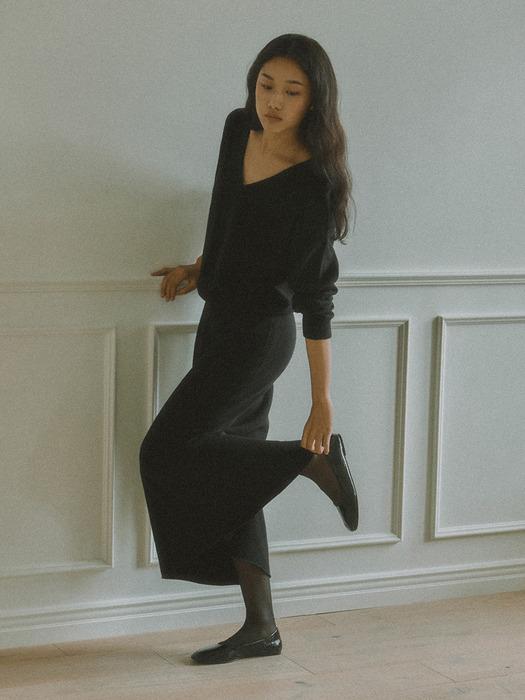 HOPE CASHMERE KNIT SKIRT_BLACK