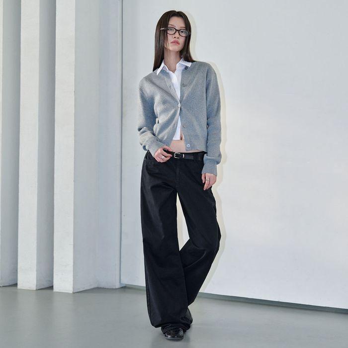 (W)Signature Low Rise Wide Jeans DCWPT004Black
