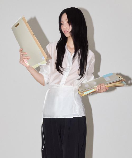 랩 실키 셔츠 (화이트)
