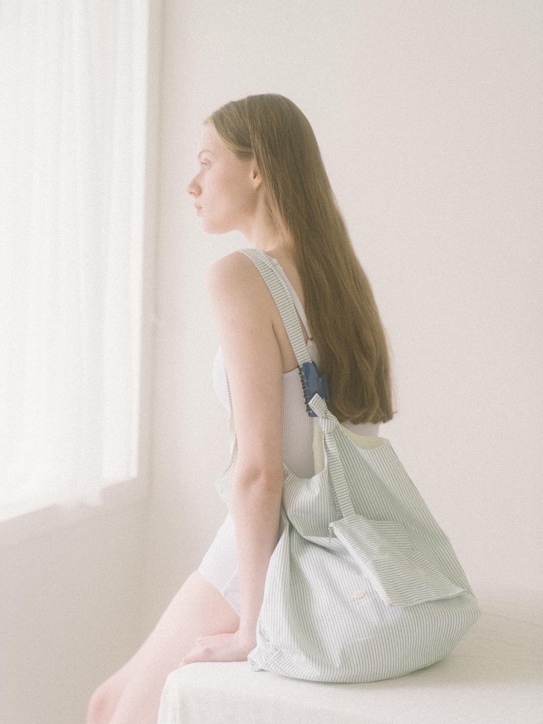 Stripe Cozy Bag - Sky blue