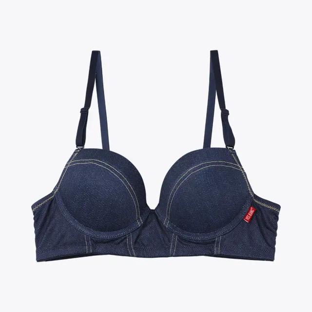 세트상품 유니크 데님탑 브라 햄라인팬티 세트