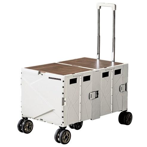 로티캠프 네모 접이식 카트 캠핑 웨건 프리미엄 아이보리, 아이보리, 1개 - 수납/정리소품 | 쿠팡