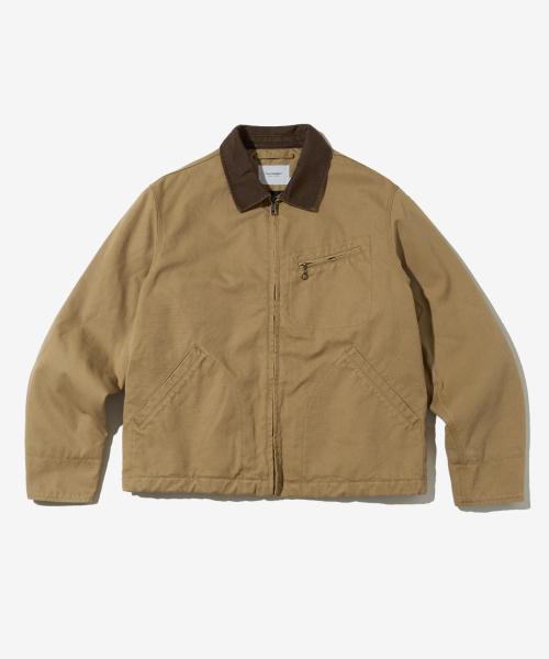 HEAVY CANVAS WASHING WORK JACKET_BEIGE