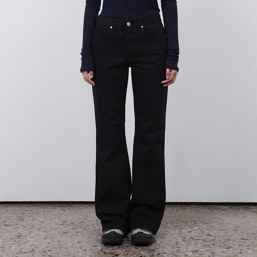 BOOTS CUT COTTON PANTS, BLACK