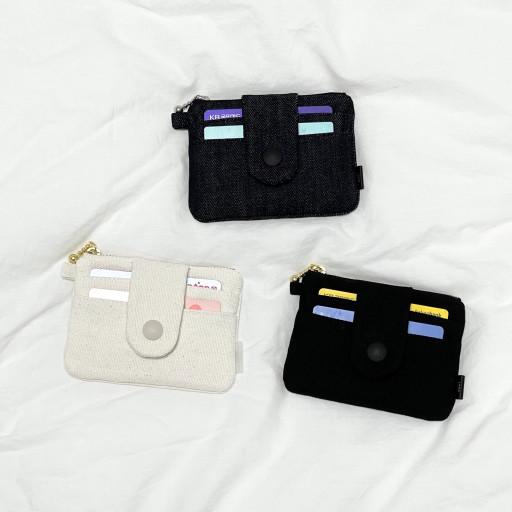 무지 카드지갑 캔버스/청지💳